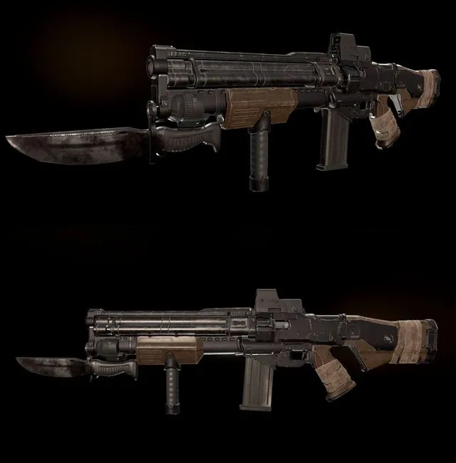 PBR Game 3D Models – Gatling Shotgun