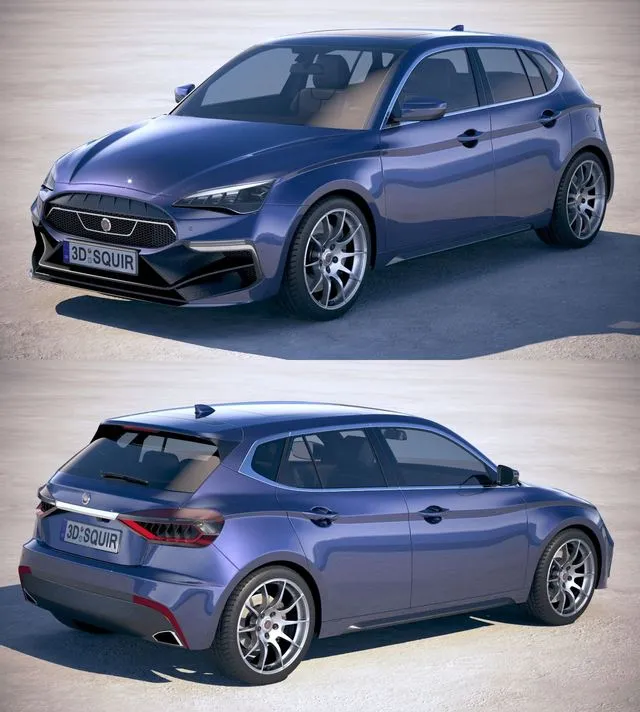 PBR Game 3D Models – Generic Hatchback 2019