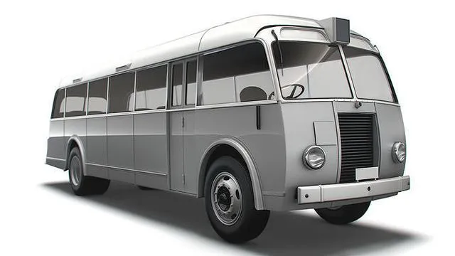 PBR Game 3D Models – Generic Old Bus retro bussines