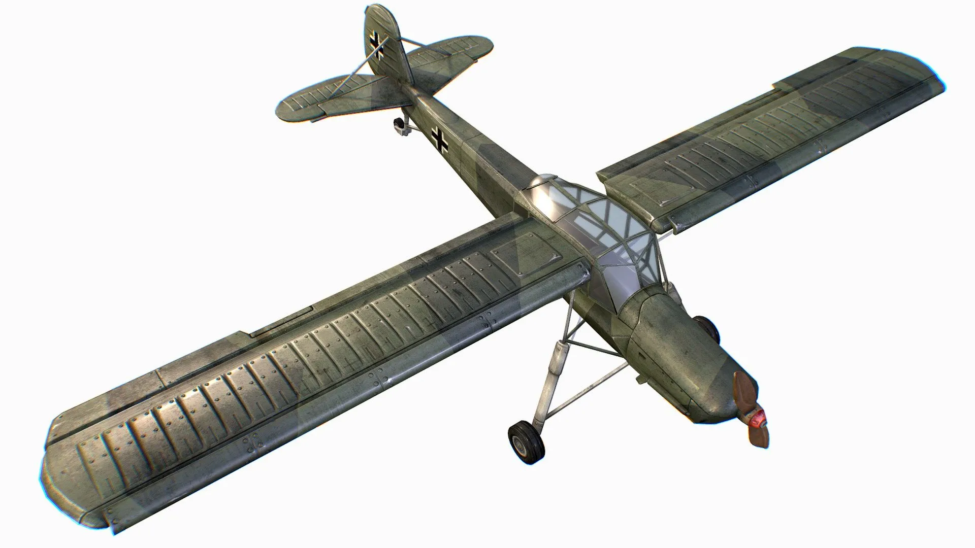 PBR Game 3D Models – German Liaison Aircraft Fieseler Fi 156 Storch
