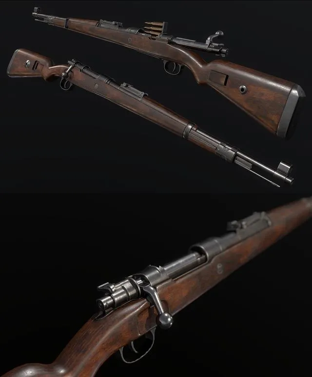 PBR Game 3D Models – German WW2 Rifle