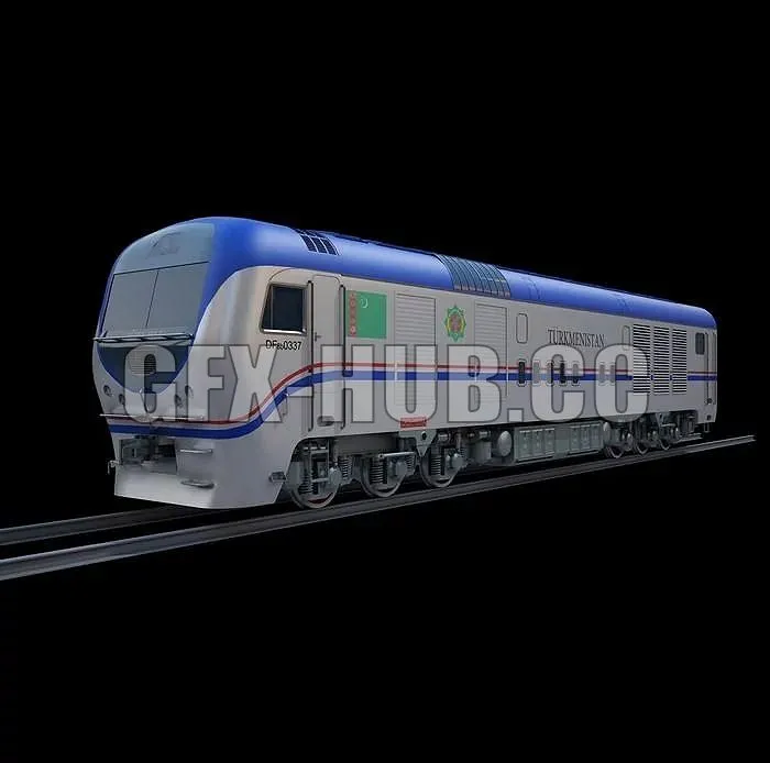 PBR Game 3D Models – get more at gfx-hub.co.+++gfx+hub_cc+@Turkmen Railway Locomotive