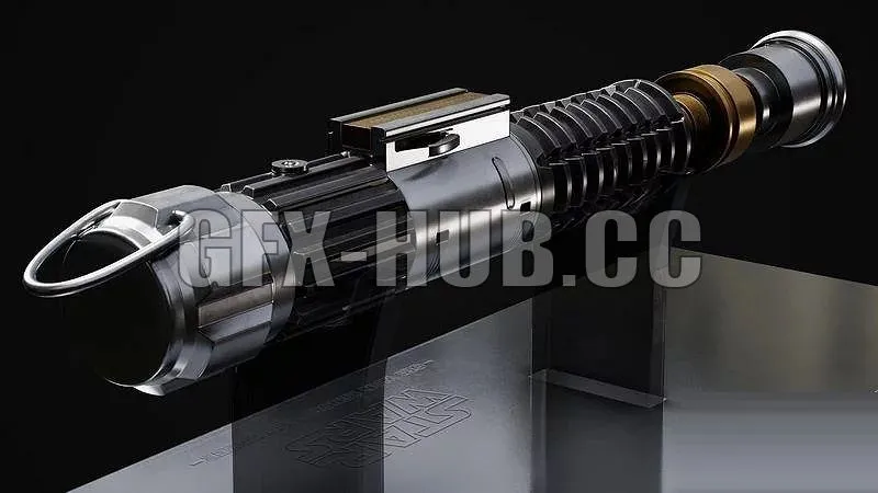 PBR Game 3D Models – get more@gfx.hub cc-Obi-wan Kenobi Lightsaber
