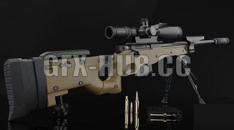 PBR Game 3D Models – gfx-h u b.c c – more AWM Sniper Rifle