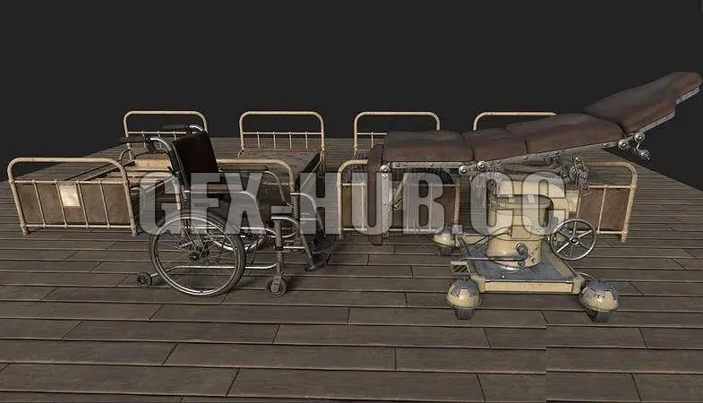 PBR Game 3D Models – g$f$x-h$u$b.cc_Old Hospital Equipments