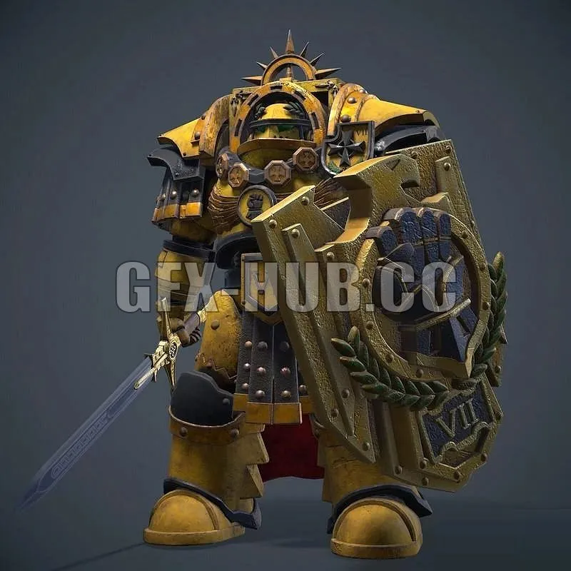 PBR Game 3D Models – gfx+hub+cc_Imperial Fists Cataphractii Terminator