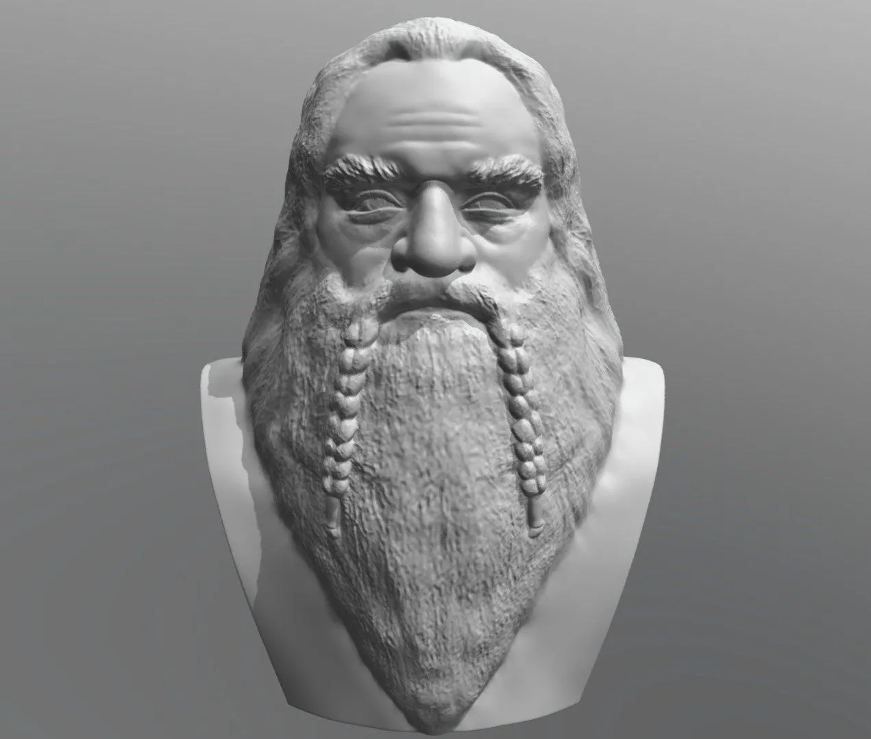 PBR Game 3D Models – Gimli bust for 3d-printing