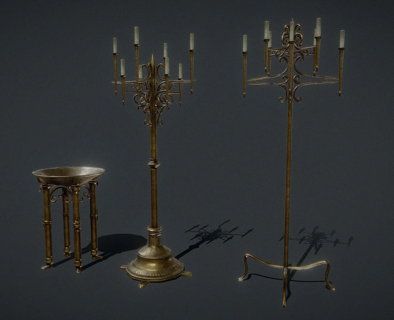 PBR Game 3D Models – Gondor Citadel Brazier Candle Holder