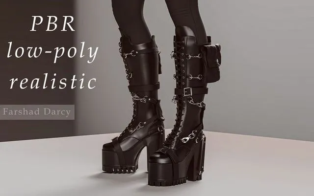 PBR Game 3D Models – Gothic high heel boot