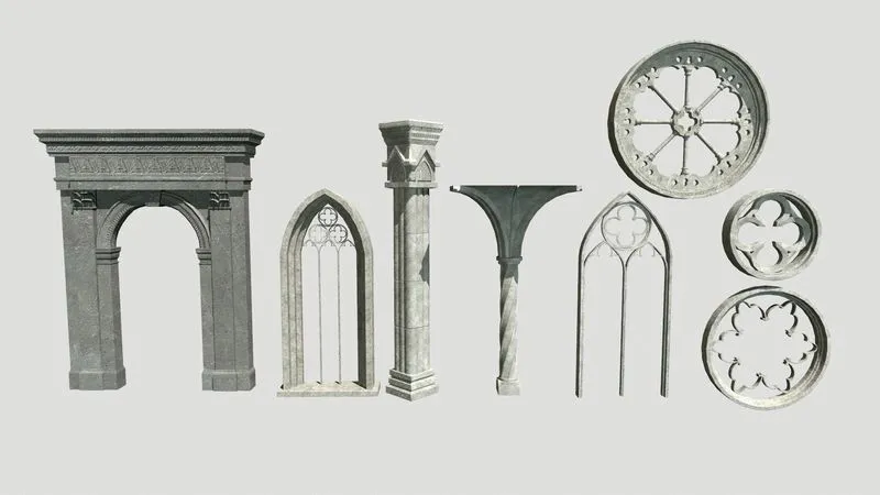 PBR Game 3D Models – Gothic package