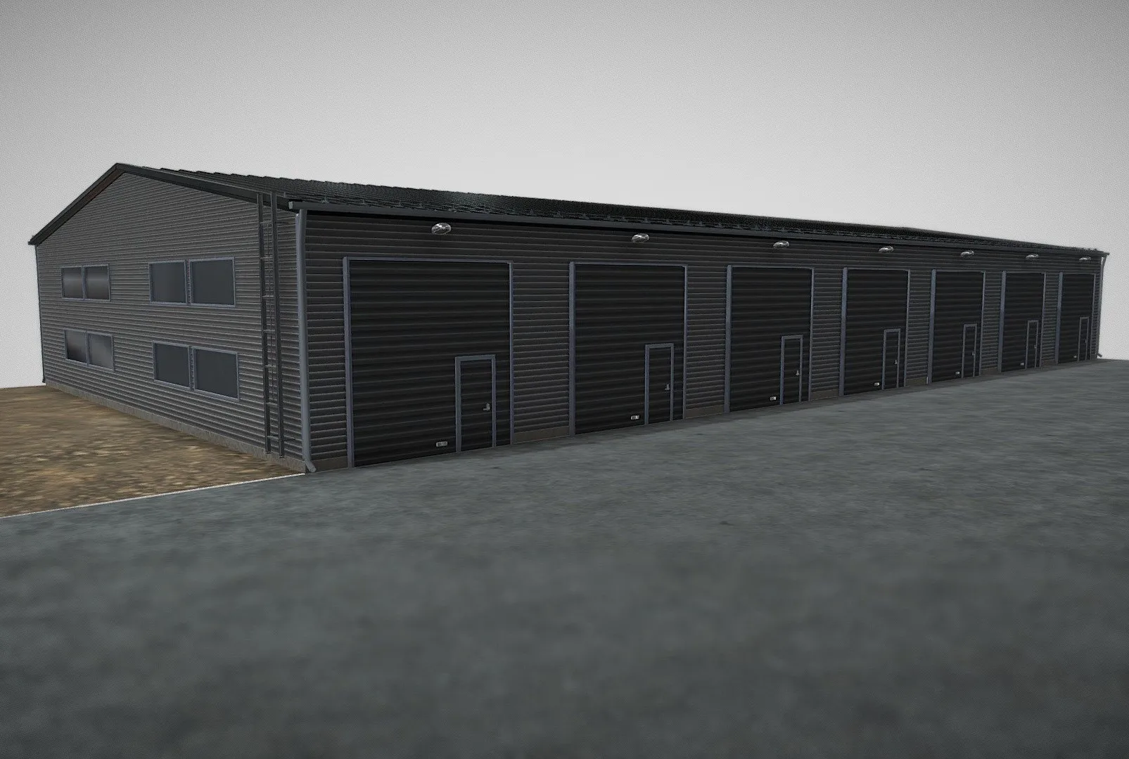 PBR Game 3D Models – Gray Modern Warehouse