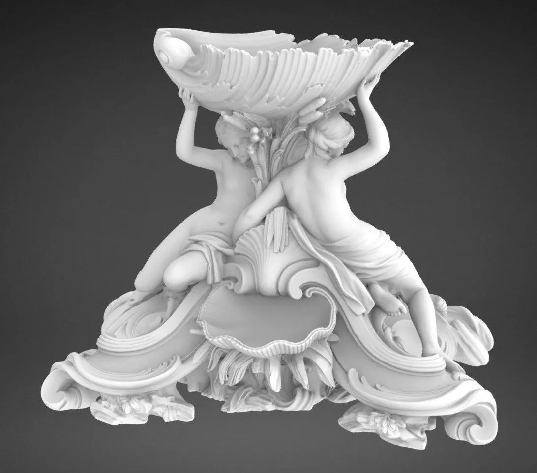 PBR Game 3D Models – Groupe De Nymphes A La Coquille