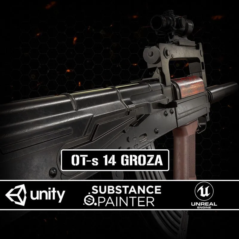 PBR Game 3D Models – Groza Rilfe