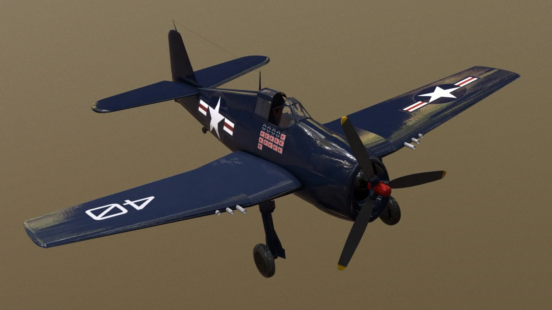 PBR Game 3D Models – Grumman F6f Hellcat