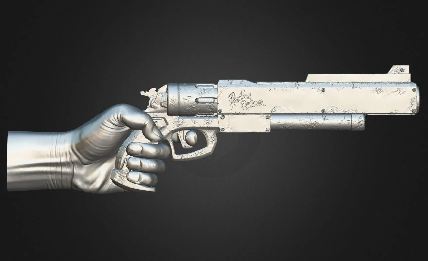 PBR Game 3D Models – Gun With A Hand