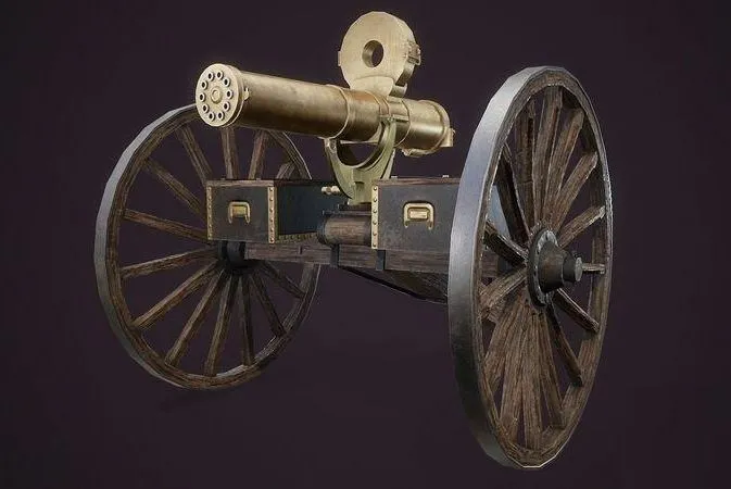 PBR Game 3D Models – Gutling Gun Colt 1883