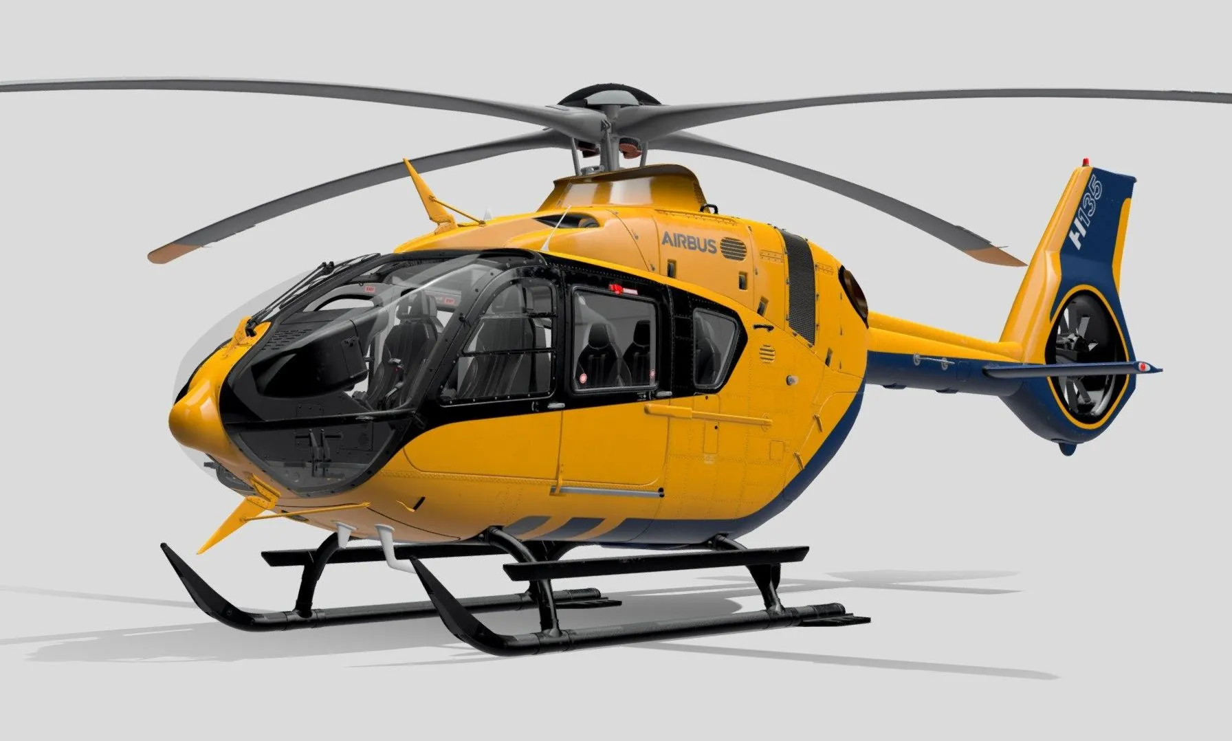 PBR Game 3D Models – H135 Airbus Helicopter (2)