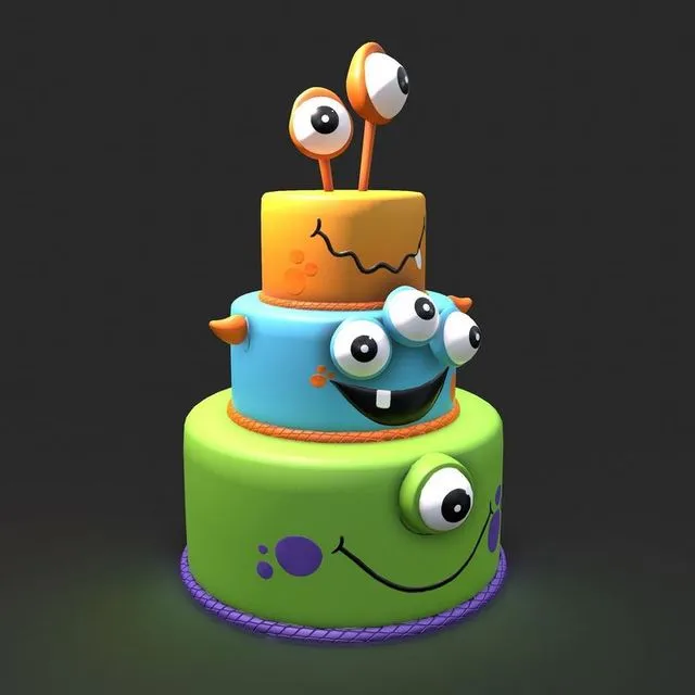 PBR Game 3D Models – Halloween Monster Cake