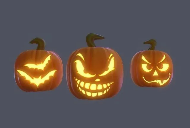 PBR Game 3D Models – Halloween Pumpkins Pack Low-poly