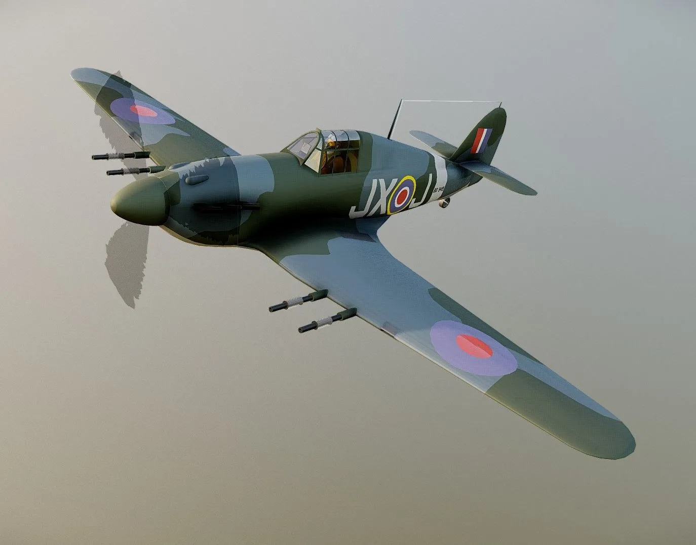 PBR Game 3D Models – Hawker Hurricane Mk Iic Jx J Bd949