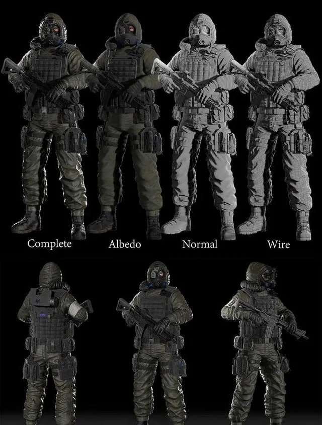 PBR Game 3D Models – Hazmat suit