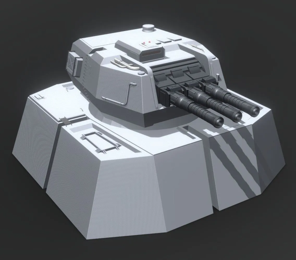 PBR Game 3D Models – Heavy Turbolaser Turret Star Wars Inspired