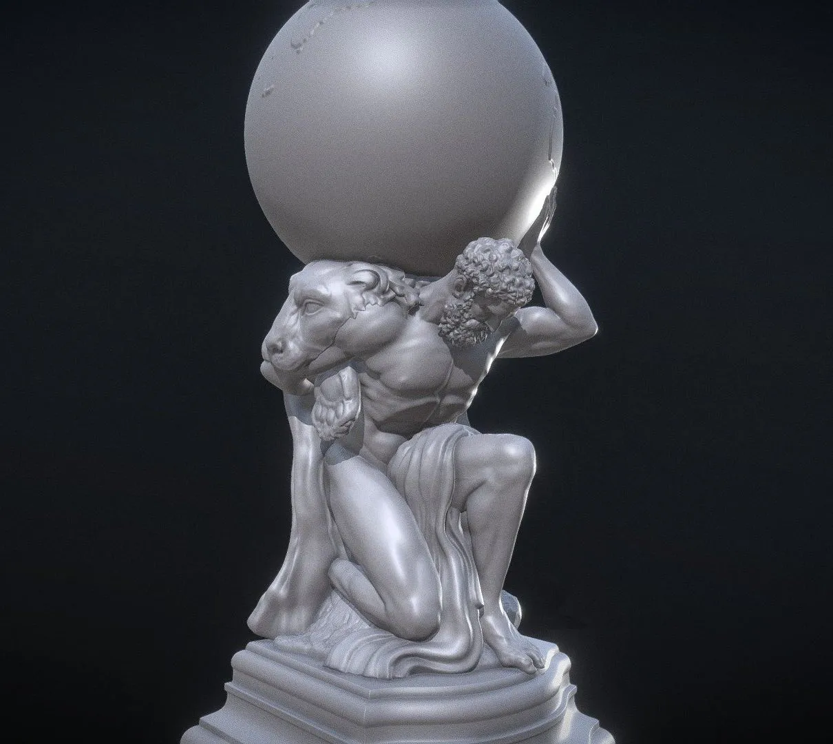 PBR Game 3D Models – Hercule Holding The Globe (2)