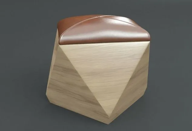 PBR Game 3D Models – Hexagon Wood Ottoman-Chair