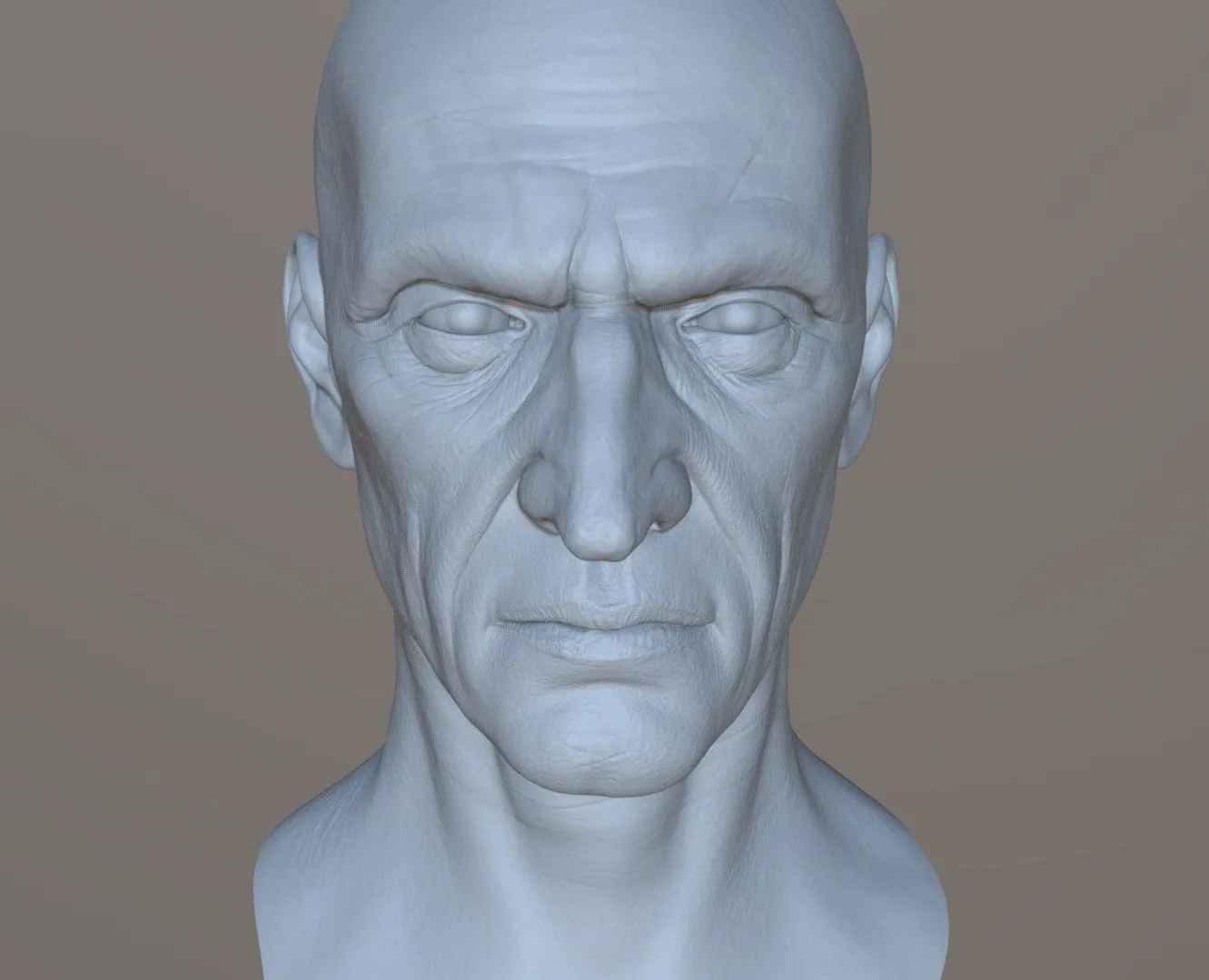 PBR Game 3D Models – High Detailed Old Guy Face Uv Low High Poly