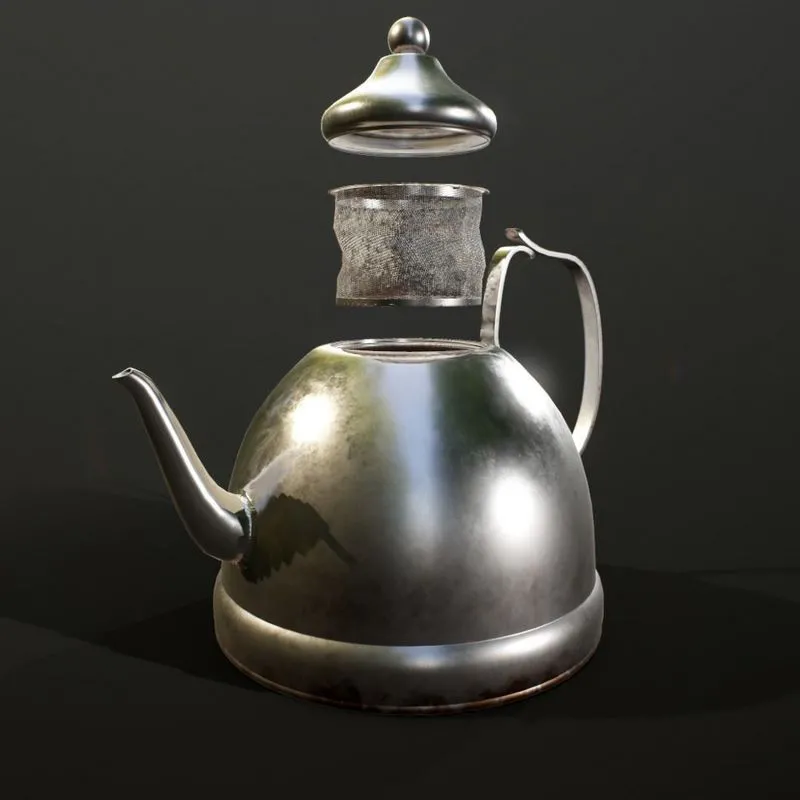 PBR Game 3D Models – High Poly Teapot