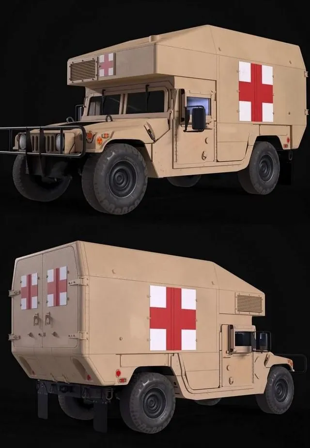 PBR Game 3D Models – HMMWV Ambulance