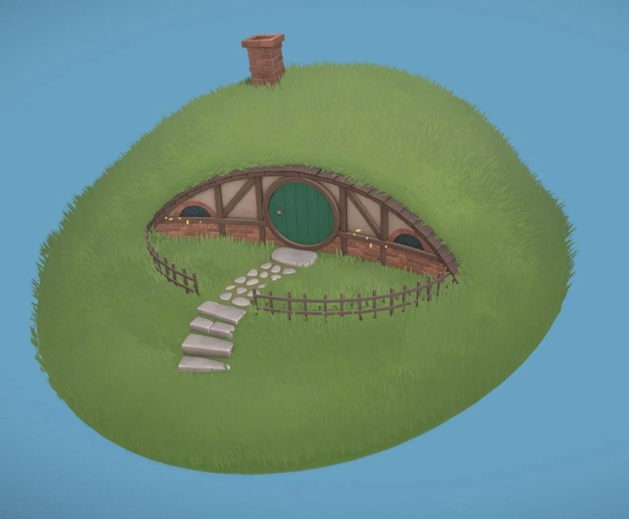 PBR Game 3D Models – Hobbit Hole