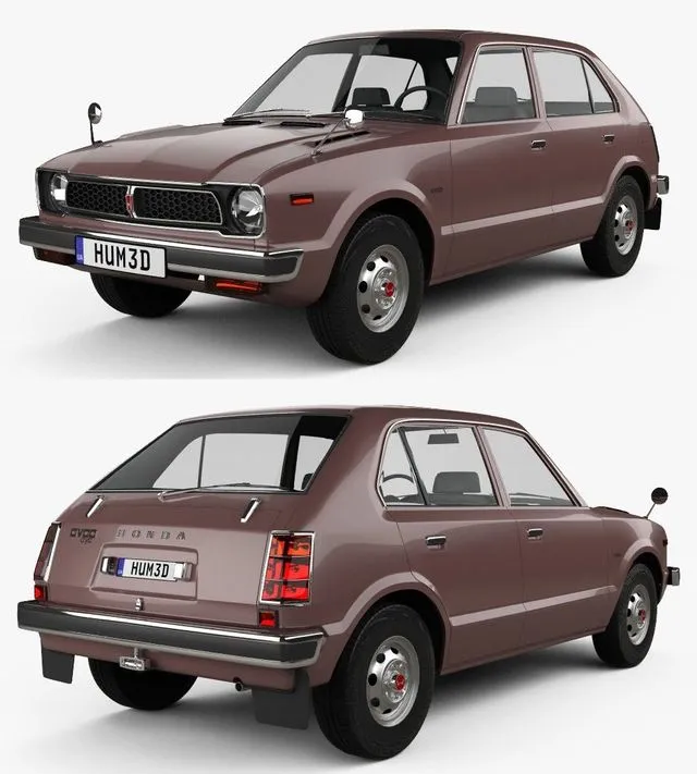 PBR Game 3D Models – Honda Civic 4-door 1976