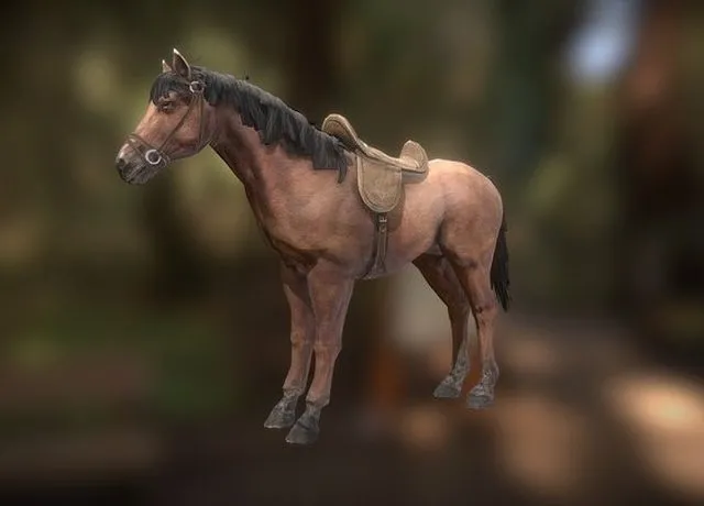 PBR Game 3D Models – Horse 1 (PBR, 2K, ANIM)