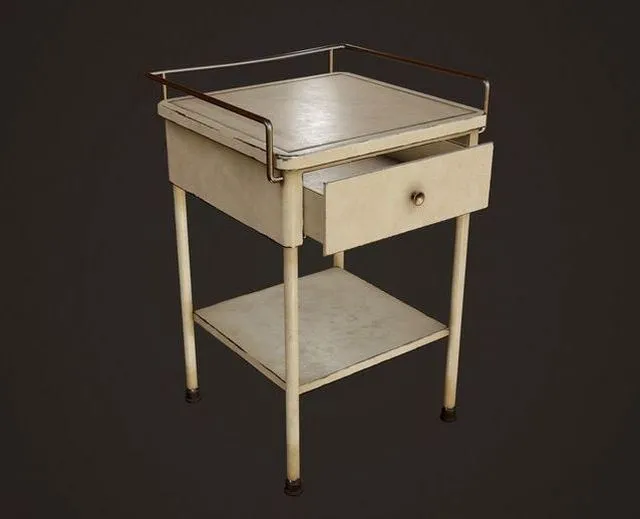 PBR Game 3D Models – Hospital Bedside Table