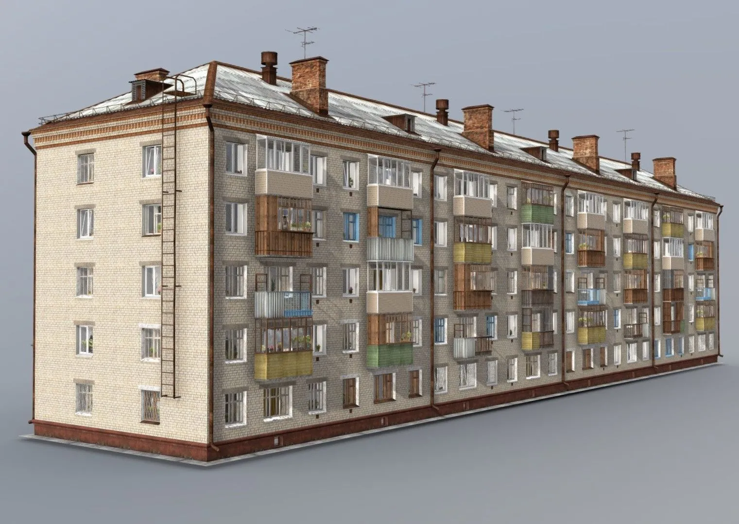 PBR Game 3D Models – House 1 447 Khrushchev