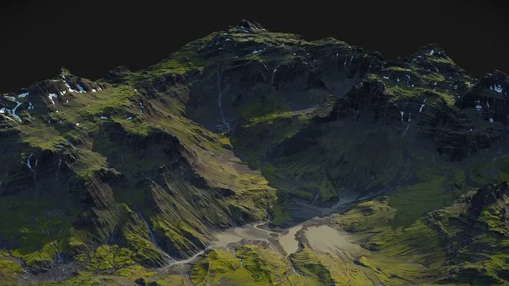 PBR Game 3D Models – Iceland Mountains Landscape