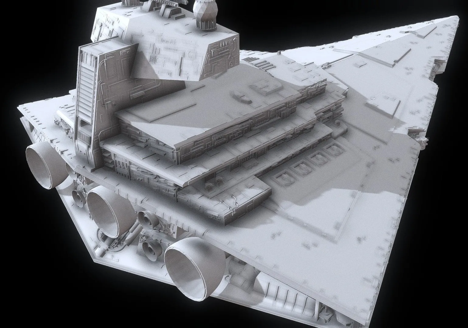 PBR Game 3D Models – Imperial 2 Class Star Destroyer Star Wars