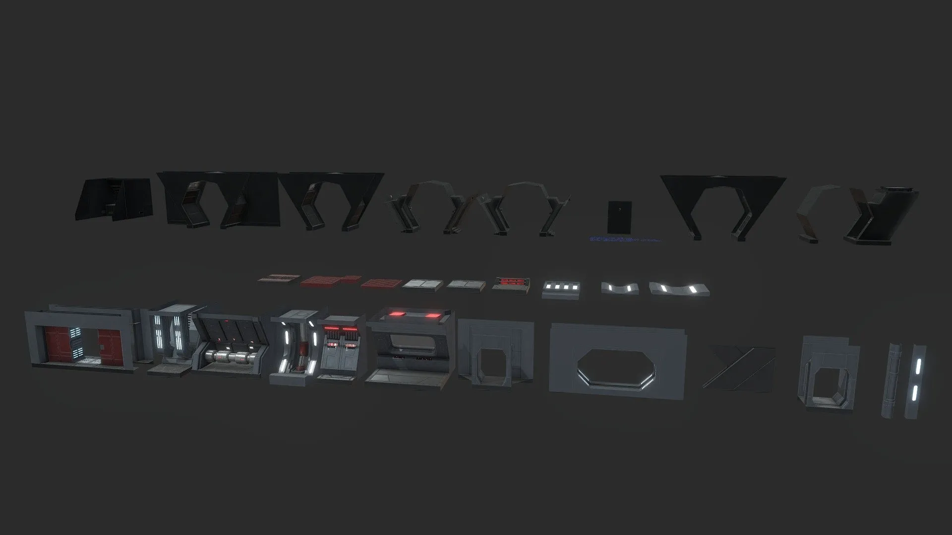 PBR Game 3D Models – Imperial First Order Corridor Asset Pack 2