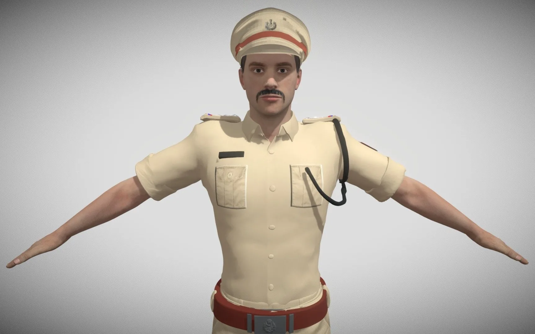 PBR Game 3D Models – Indian Police Man