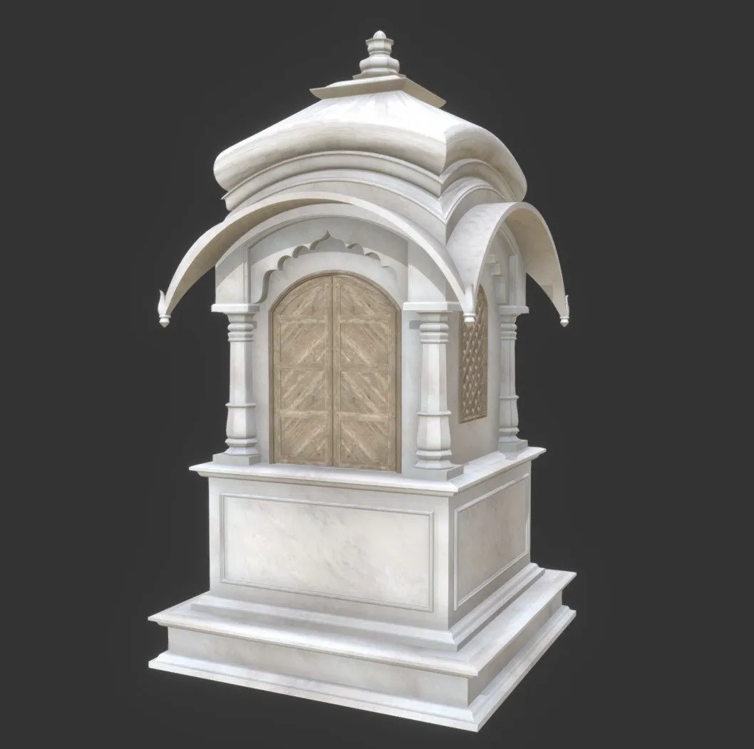 PBR Game 3D Models – Indian Vedic Style Samadhi Mandir