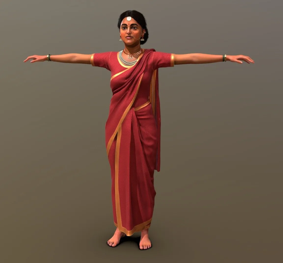 PBR Game 3D Models – Indian Woman