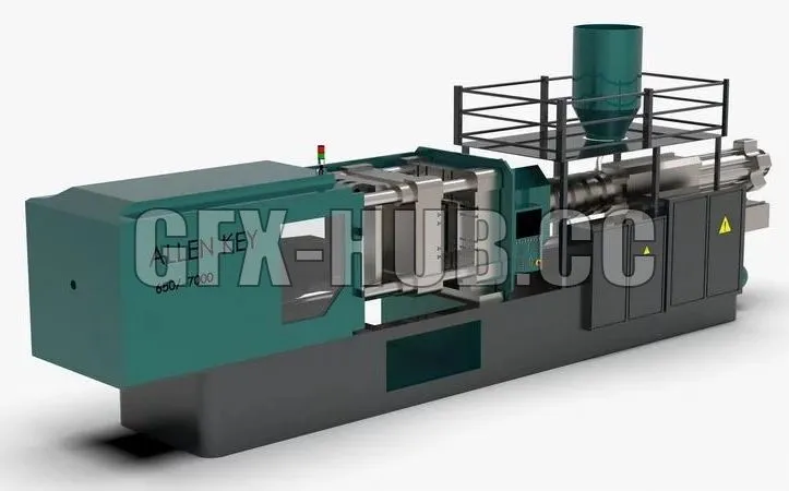 PBR Game 3D Models – Injection Molding Machine Equipment