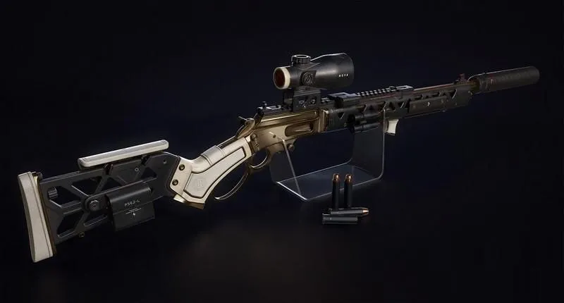 PBR Game 3D Models – Ivory sniper rifle