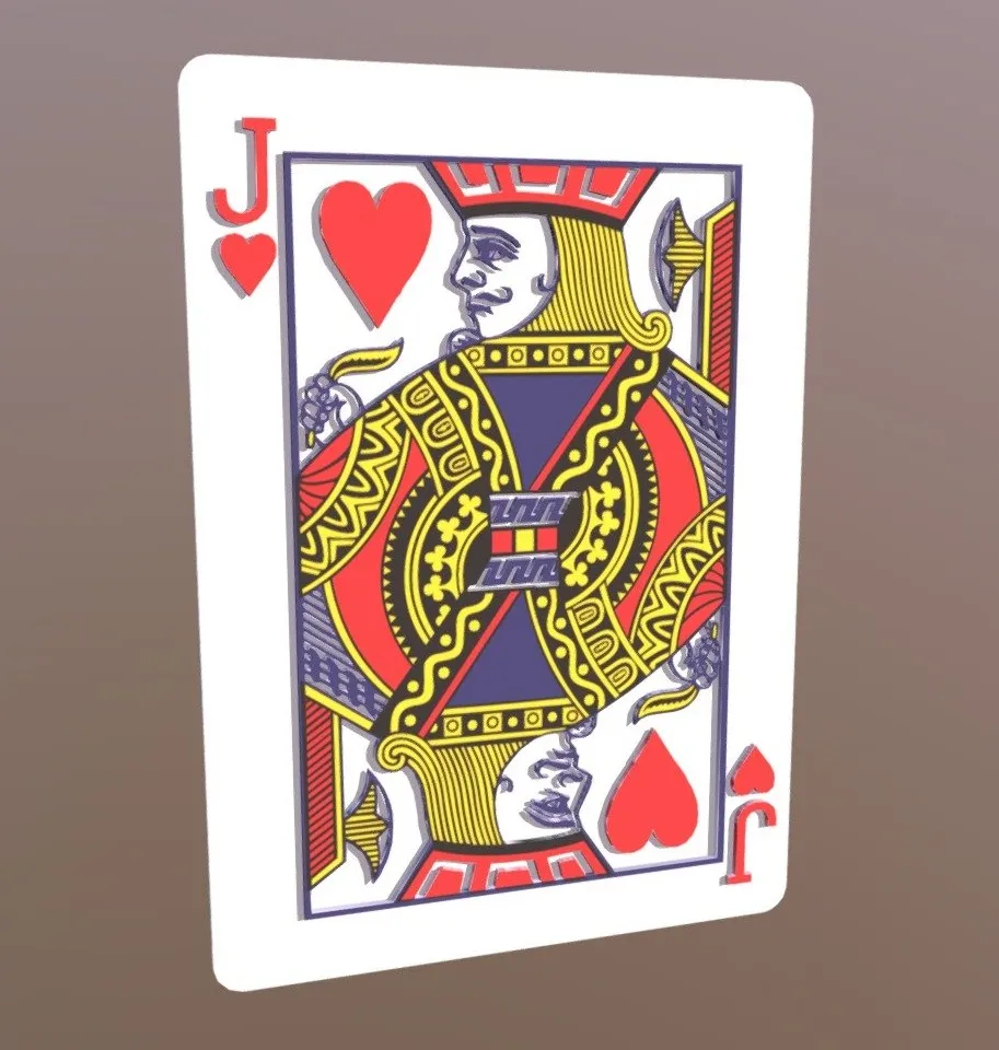 PBR Game 3D Models – Jack Of Hearts Playing Card