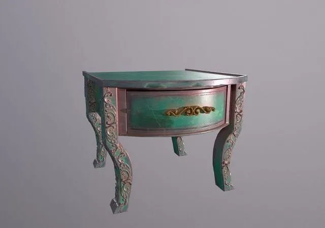 PBR Game 3D Models – Jade Nightstand