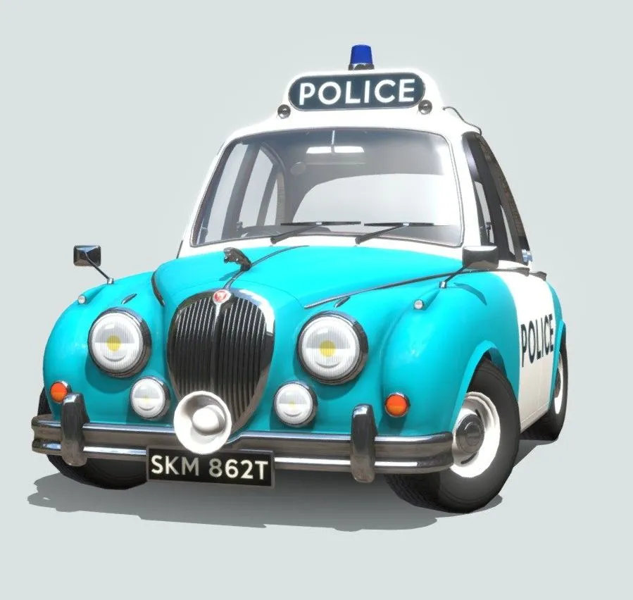 PBR Game 3D Models – Jaguar Mk2 Police Cartoon Stylized