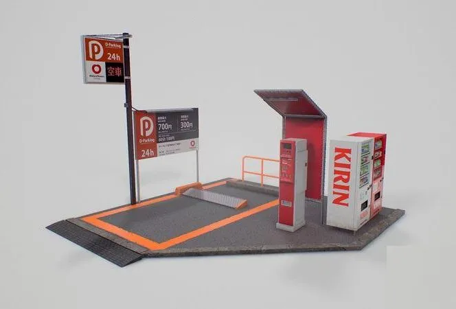 PBR Game 3D Models – Japanese Parking Lot SET