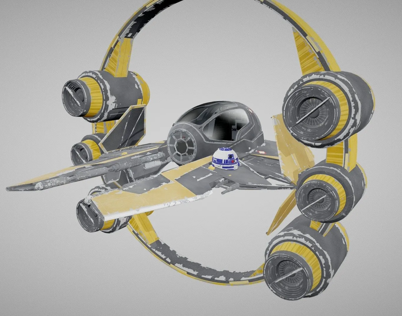 PBR Game 3D Models – Jedi Starfighter Eta 2