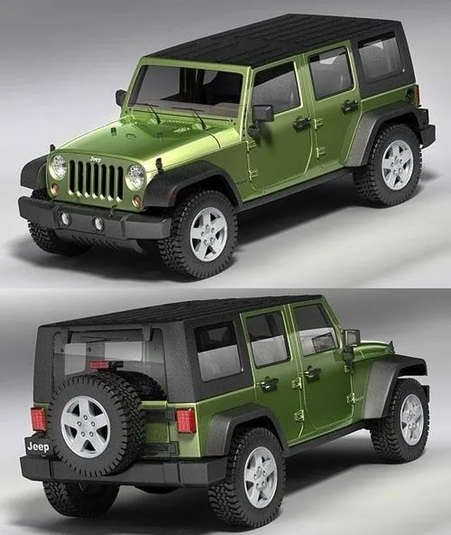PBR Game 3D Models – Jeep Wrangler Unlimited 2008